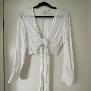 White front tie top